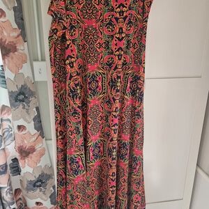 LuLaRoe Colorful Patterned Maxi Skirt, 3x